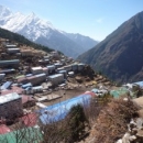 Namche Bazar looking down valley towards Phakding and Lukla